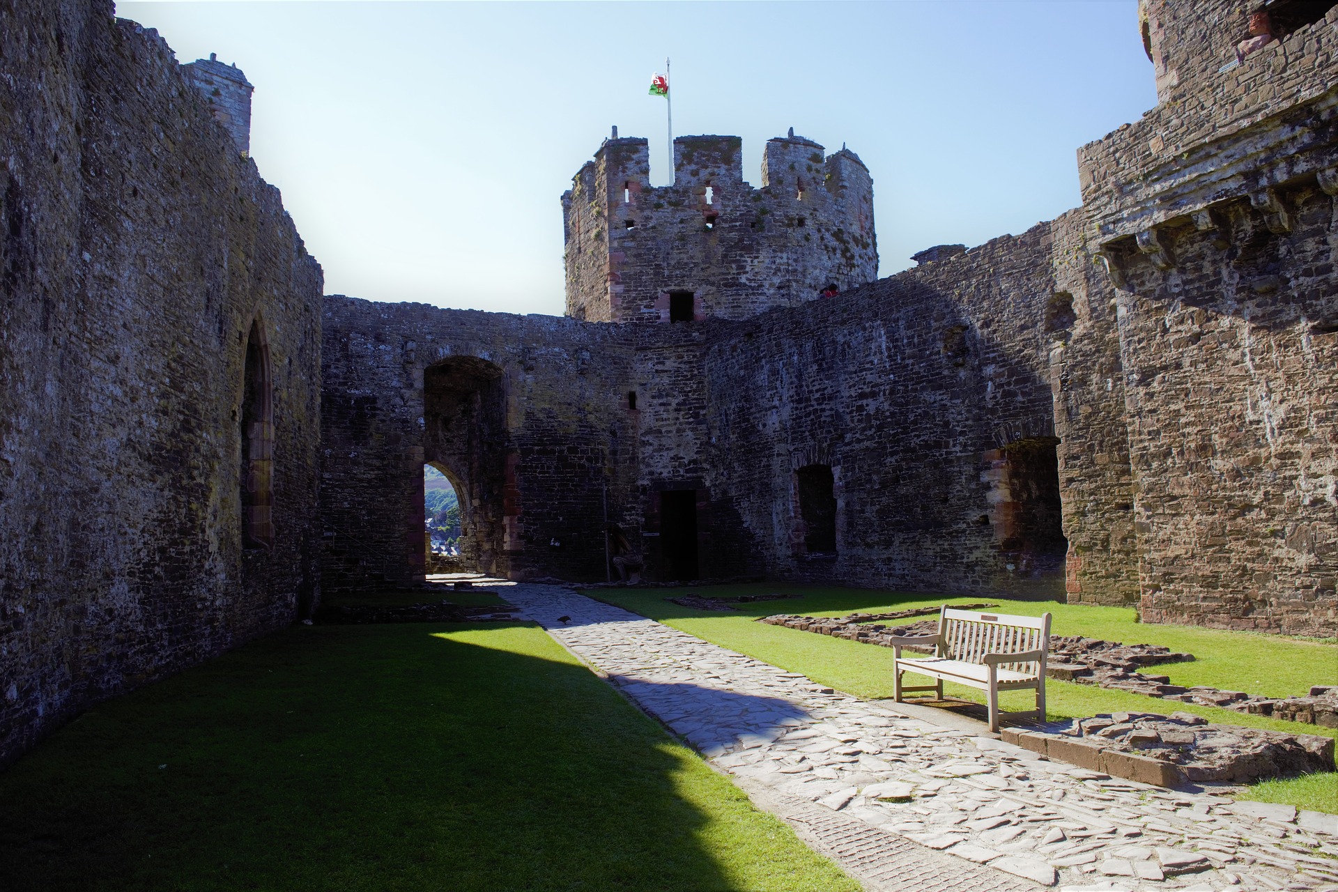 Innenhof des Conwy Castle